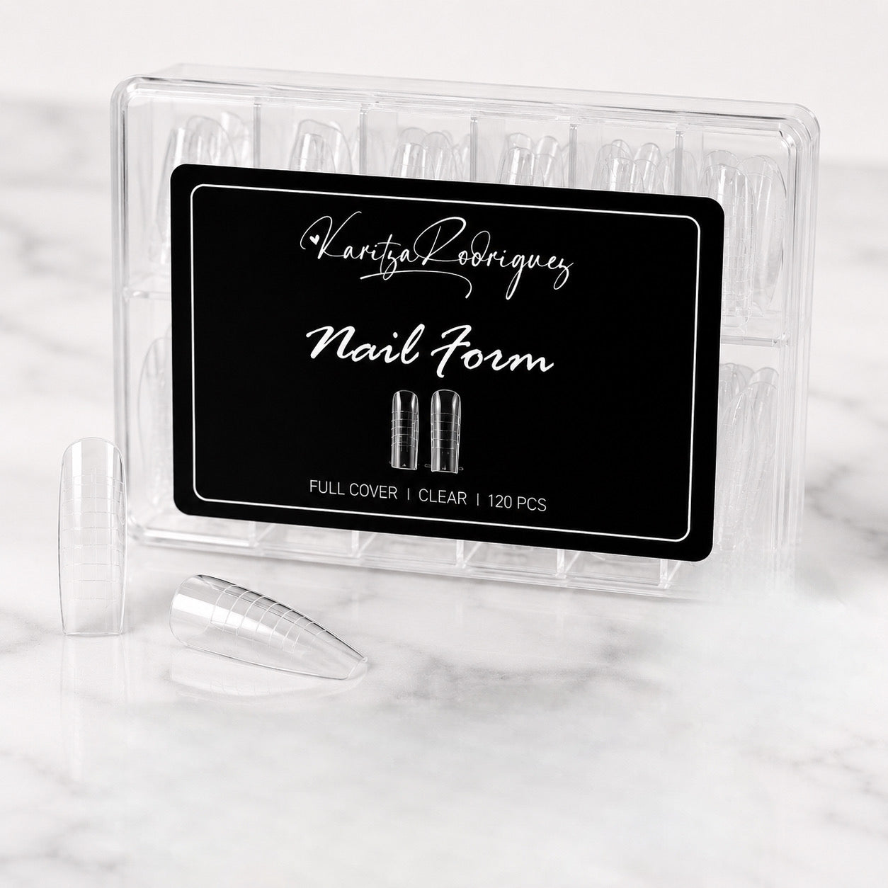 Nail Form Clear Square – 120 Piezas | Extensiones Precisas y Profesionales.