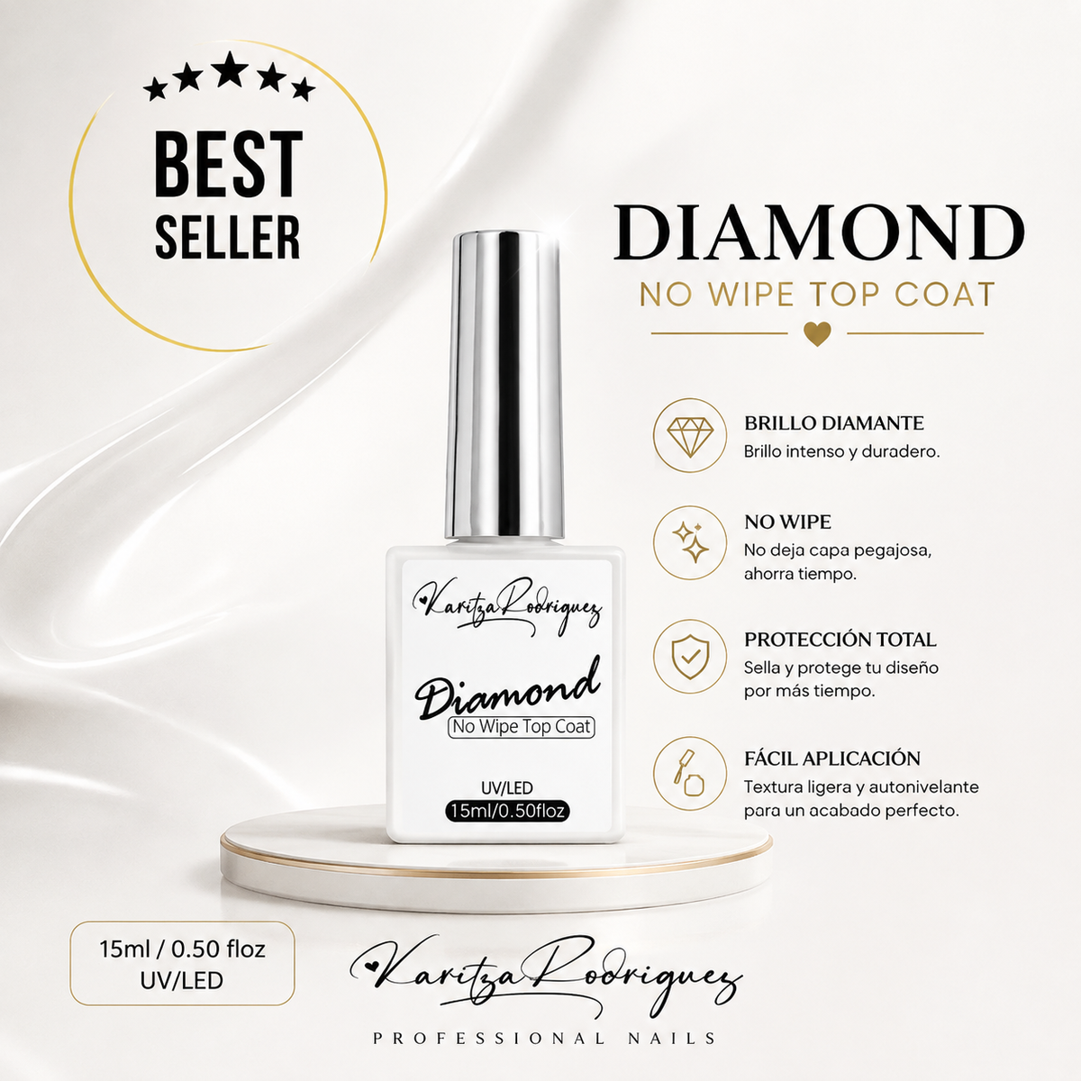 Diamond No Wipe Top Coat – 15ML 💎