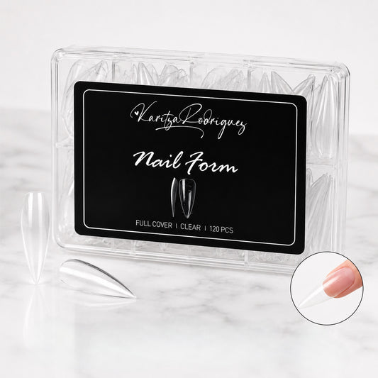 Nail Form Clear Stiletto – 120 Piezas | Precisión y Estilo Profesional.